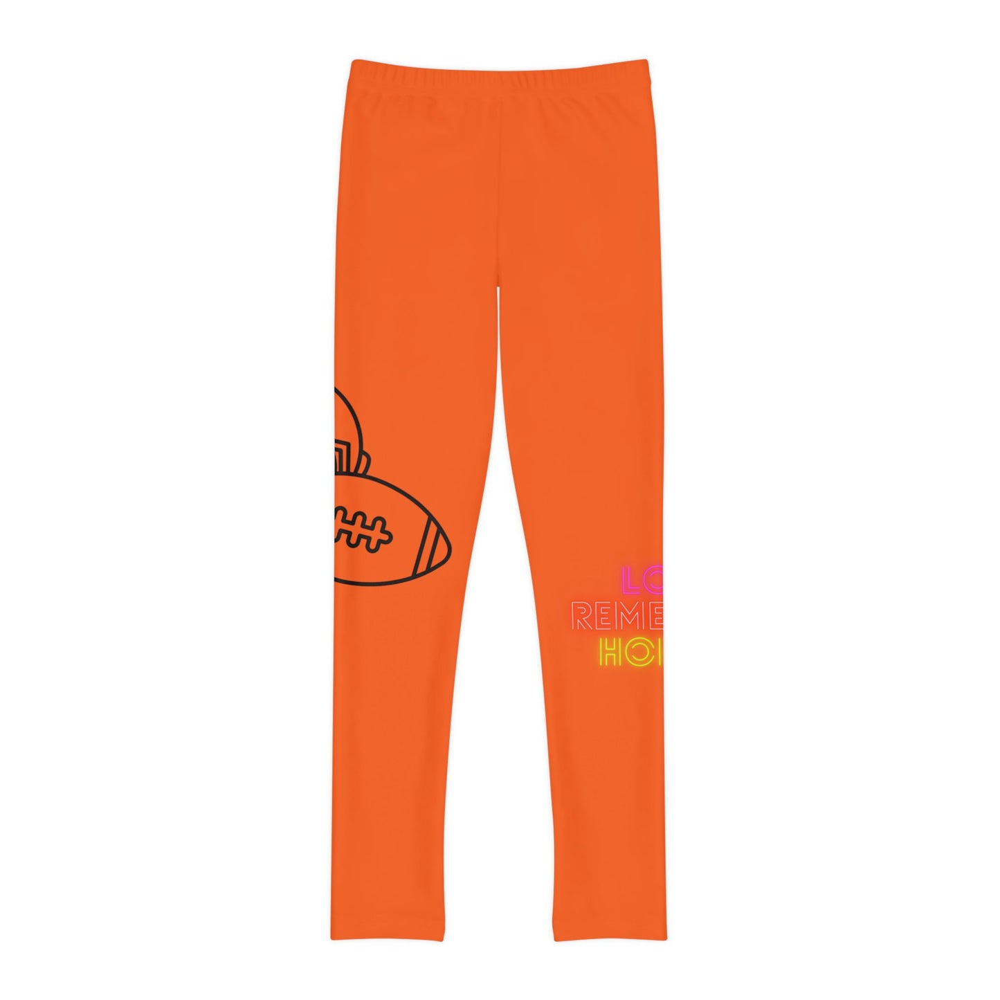 Youth Full-Length Leggings: Football Orange