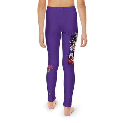 Youth Full-Length Leggings: Dragons Purple