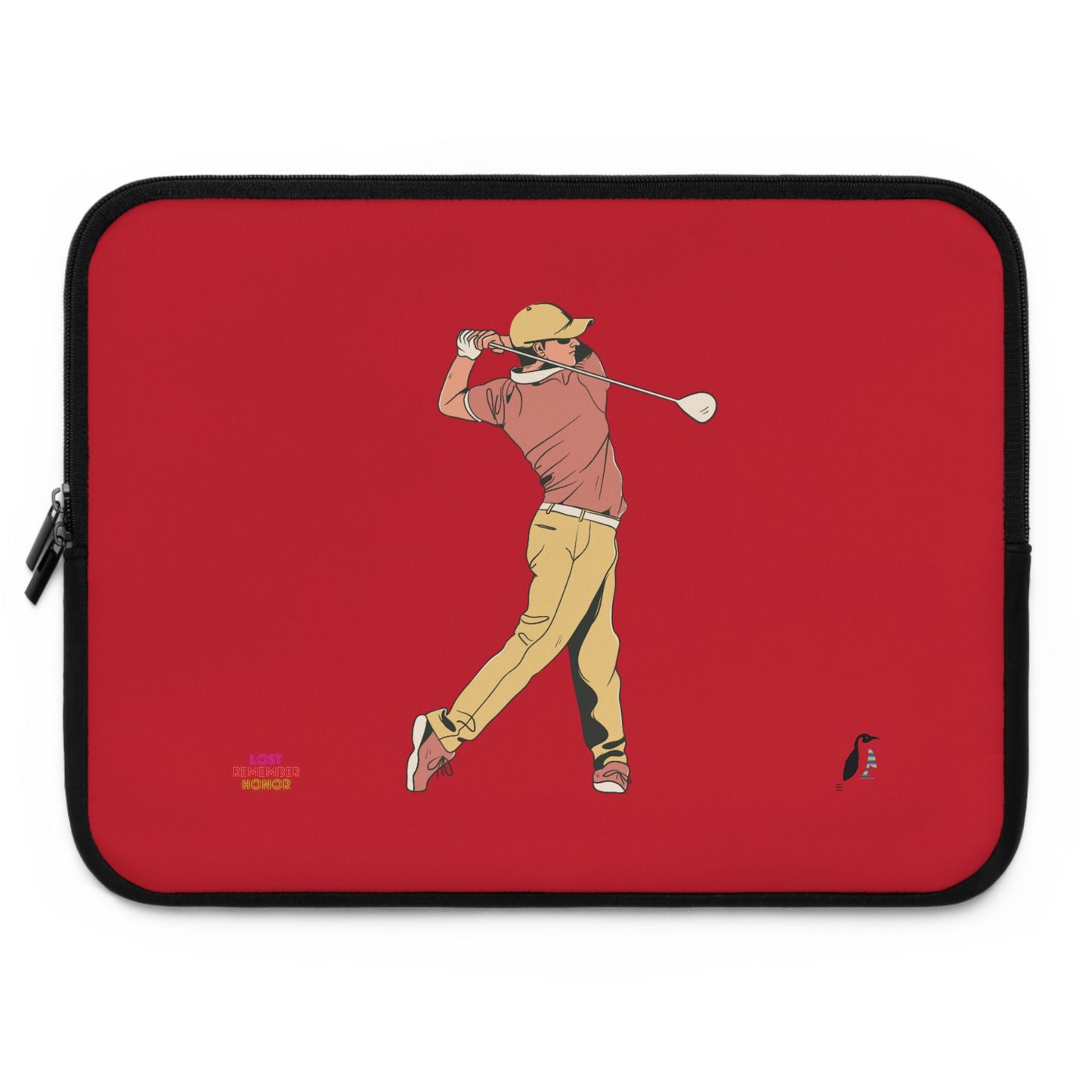 Laptop Sleeve: Golf Dark Red