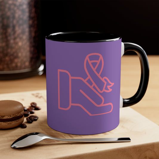 Accent Coffee Mug, 11oz: Fight Cancer Lite Purple