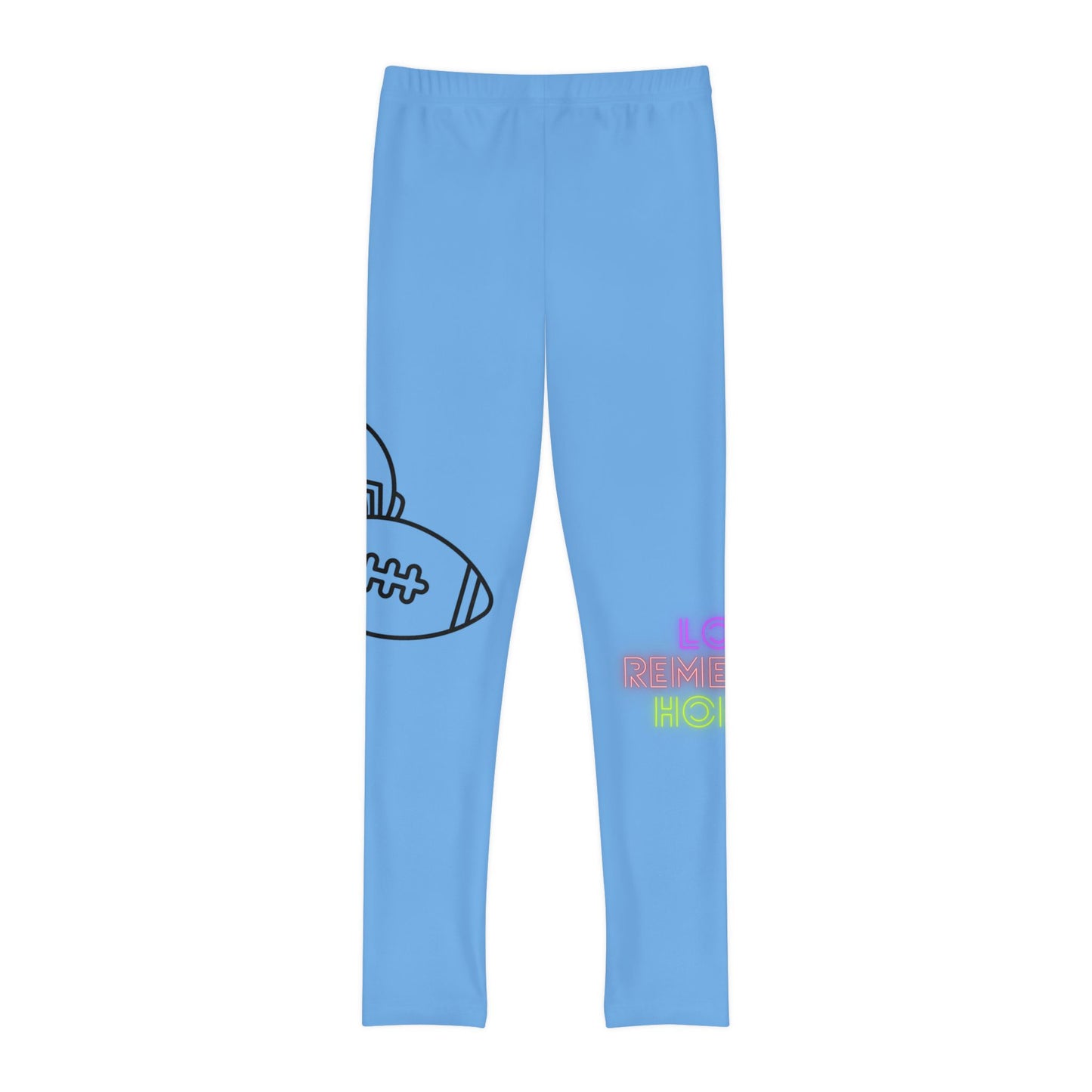 Youth Full-Length Leggings: Football Lite Blue