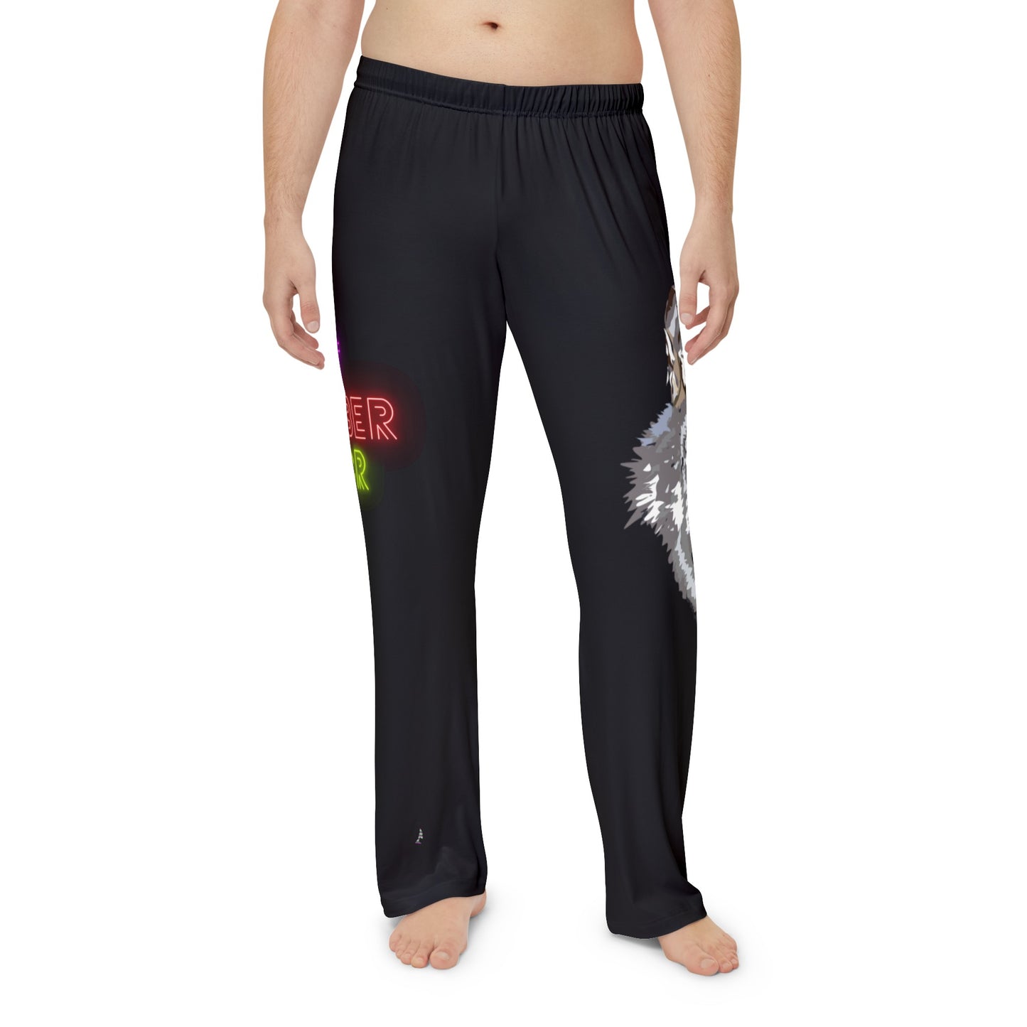 Men's Pajama Pants: Wolves Black