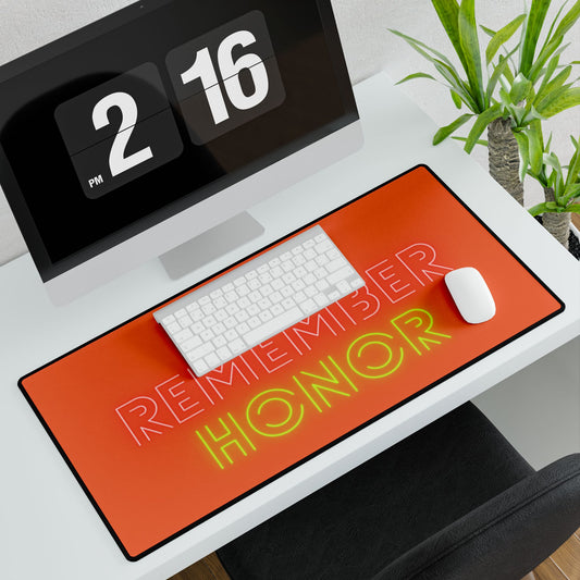 Desk Mats: Lost Remember Honor Orange