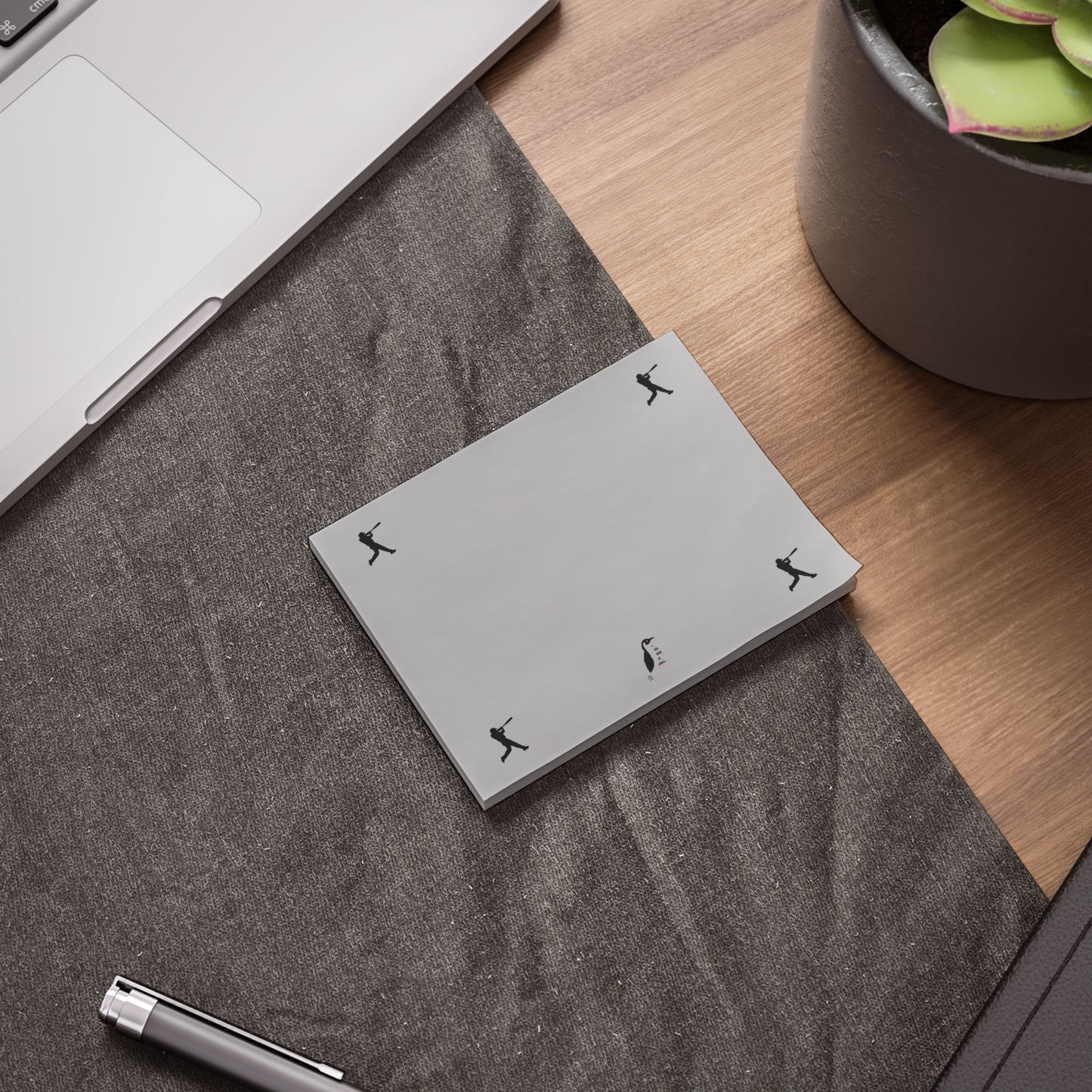 Post-it® Note Pads: Baseball Lite Grey