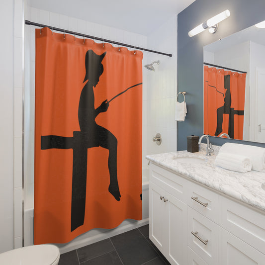 Shower Curtains: #1 Fishing Orange