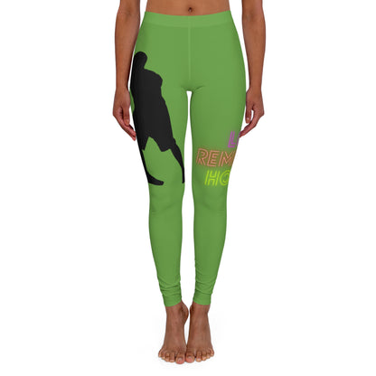 Women's Spandex Leggings: Basketball Green