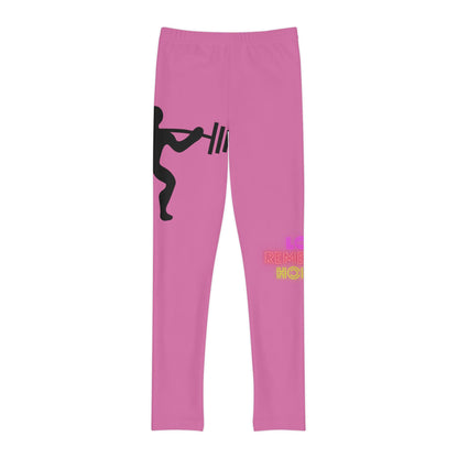 Youth Full-Length Leggings: Weightlifting Lite Pink