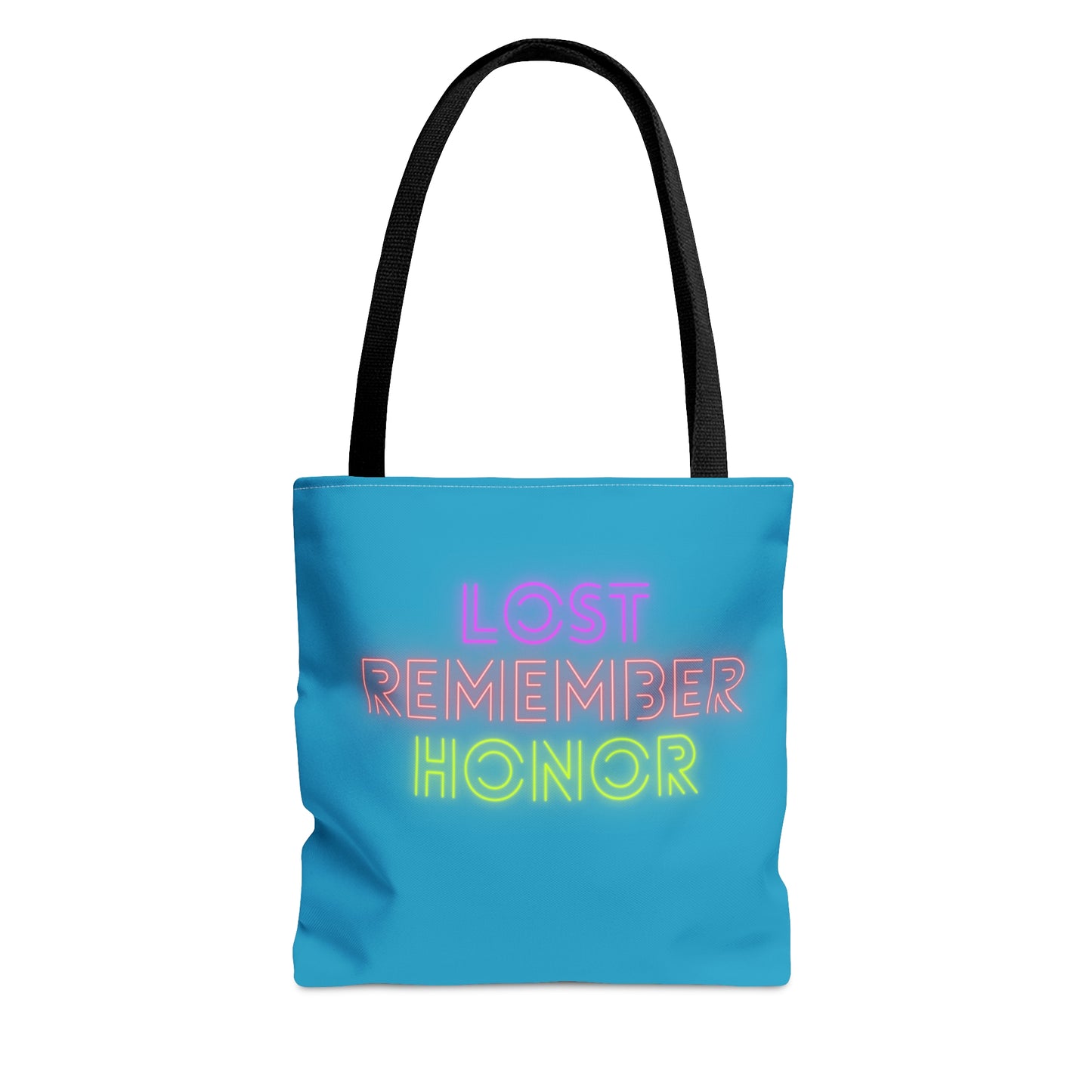 Tote Bag: Lost Remember Honor Turquoise