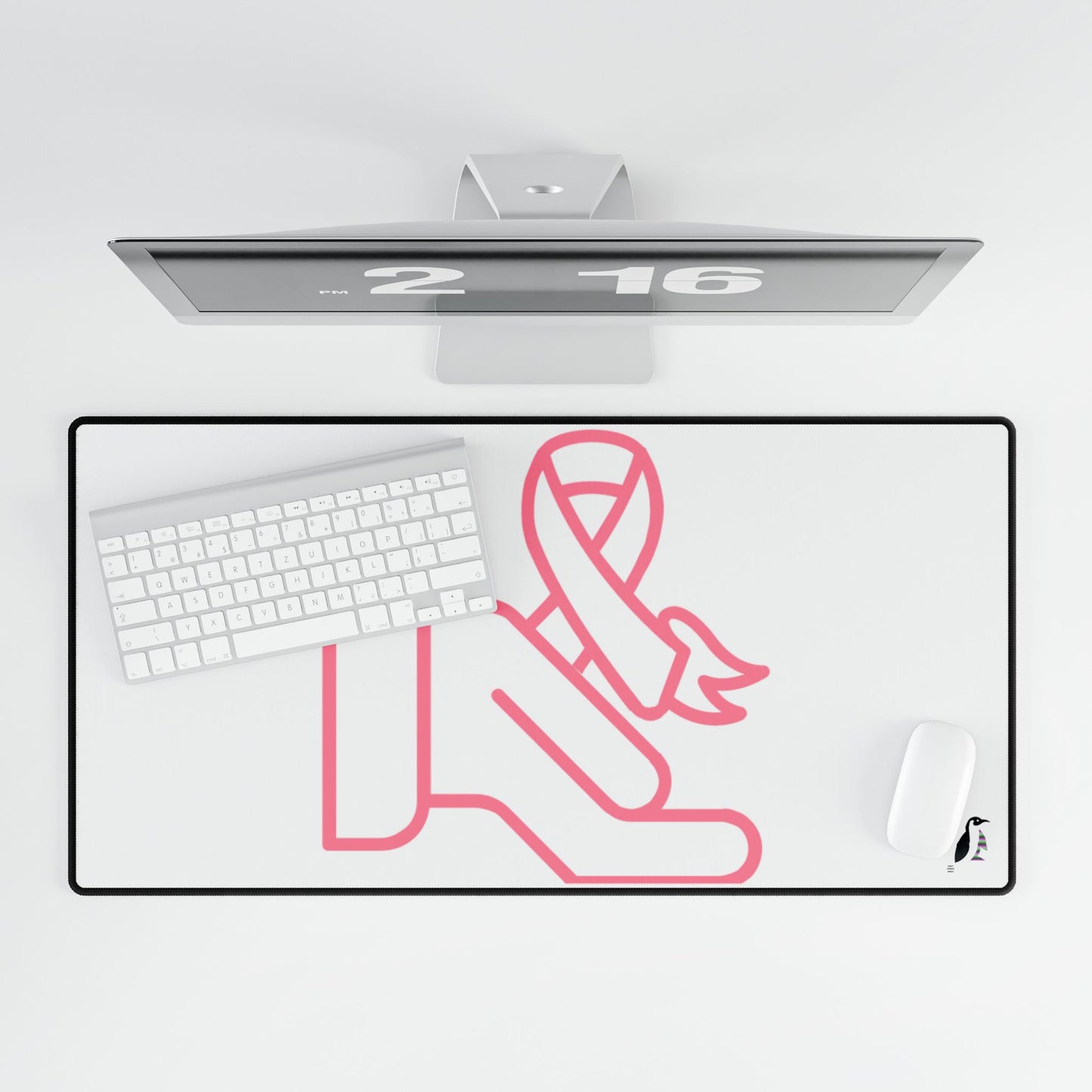 Desk Mats: Fight Cancer White