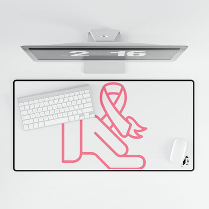 Desk Mats: Fight Cancer White