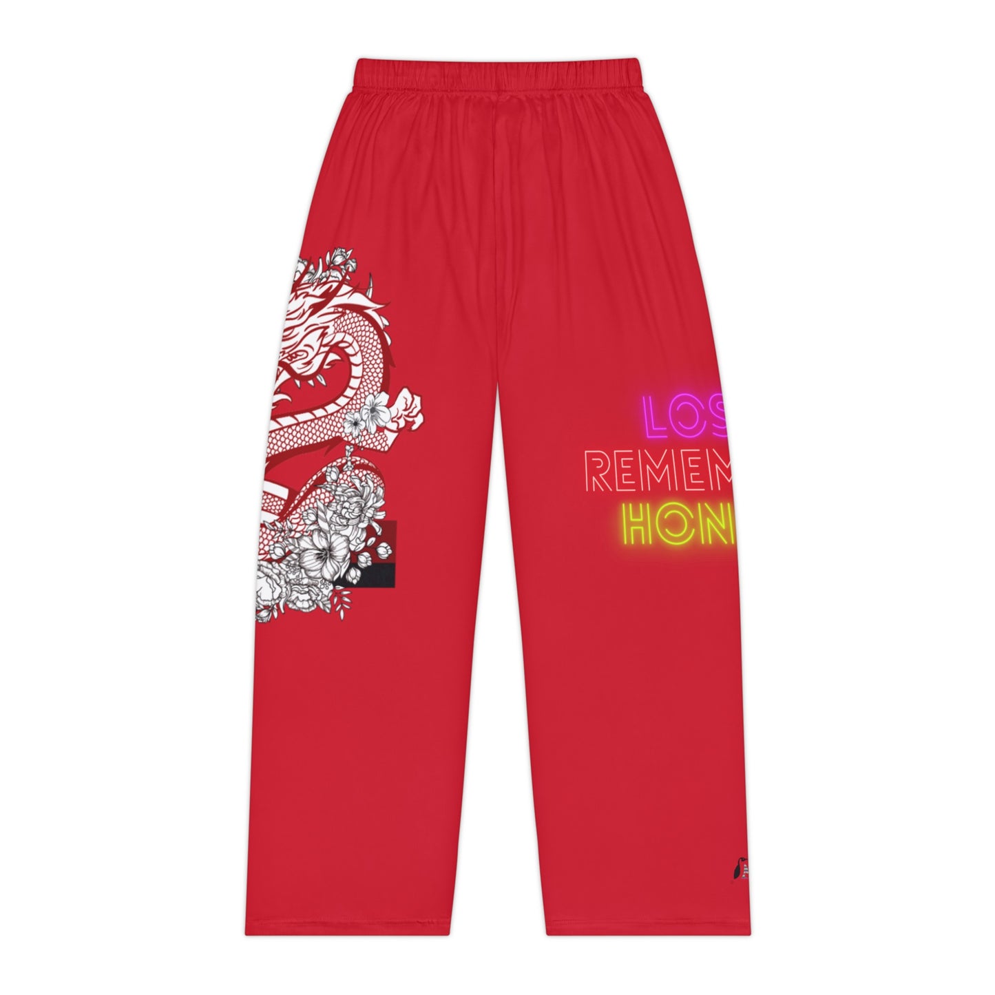 Women's Pajama Pants: Dragons Dark Red