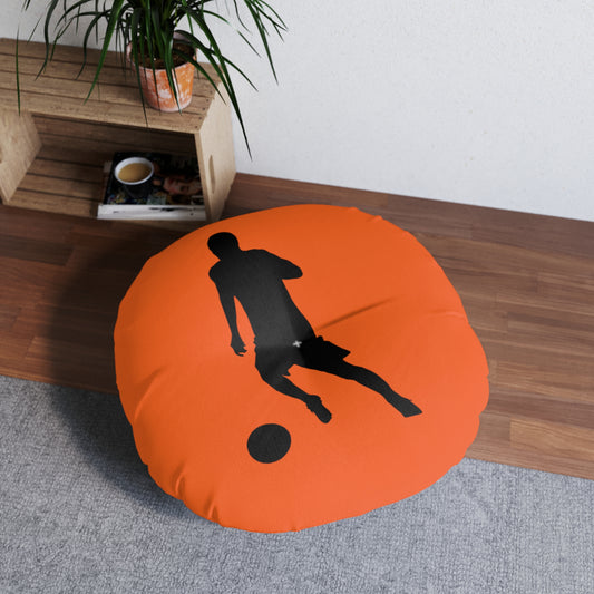 Tufted Floor Pillow, Round: Soccer Orange