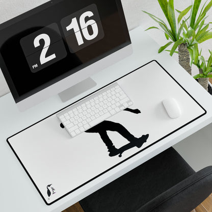 Desk Mats: Skateboarding White