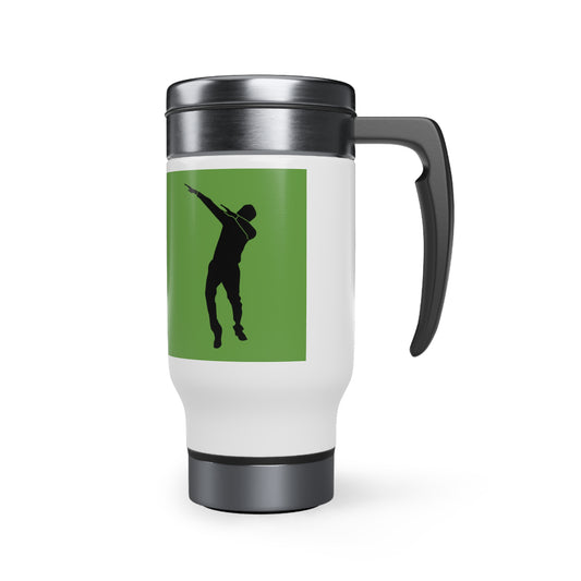 Stainless Steel Travel Mug with Handle, 14oz: Dance Green