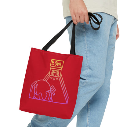 Tote Bag: Bowling Dark Red