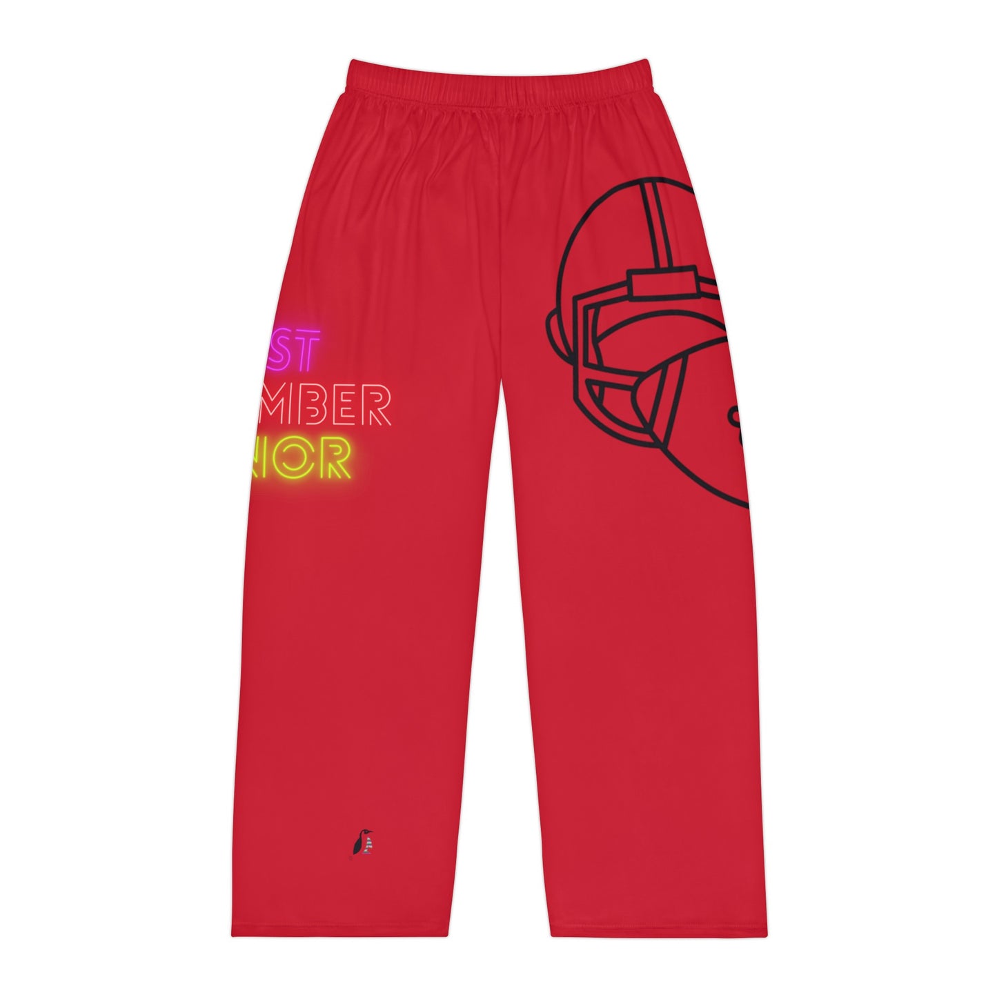 Men's Pajama Pants: Football Dark Red