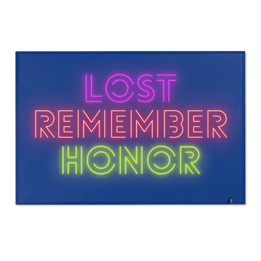 Area Rug (Rectangle): Lost Remember Honor Dark Blue