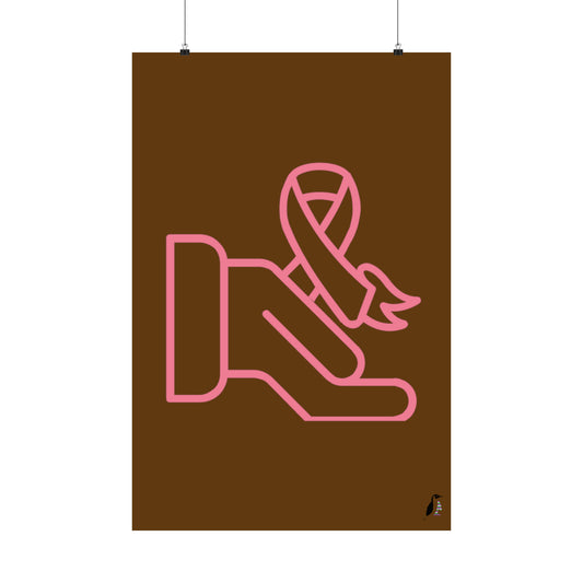 Premium Matte Vertical Posters: Fight Cancer Brown