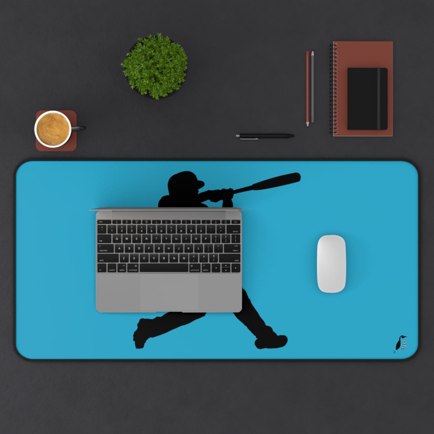 Desk Mat: Baseball Turquoise