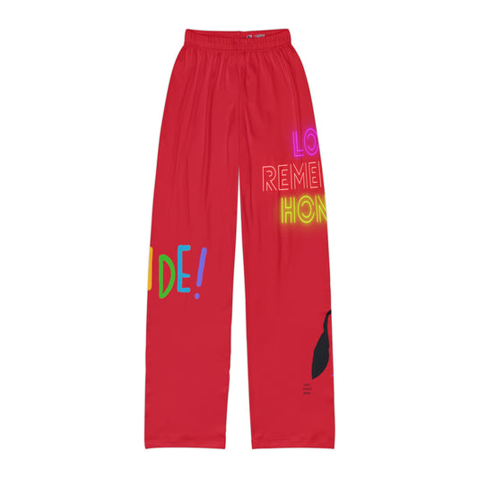 Pajama na Pantalon ng mga Bata: LGBTQ Pride Dark Red 