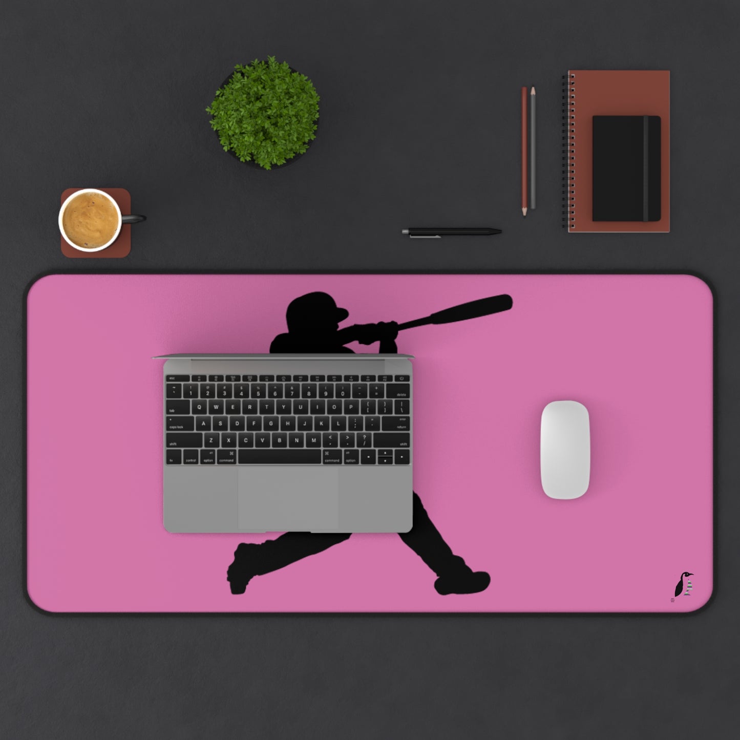 Desk Mat: Baseball Lite Pink