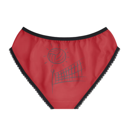 Women's Briefs: Volleyball Dark Red