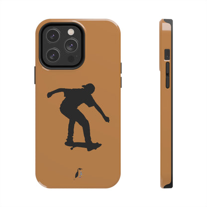 Tough Phone Cases (for iPhones): Skateboarding Lite Brown