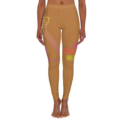 Women's Spandex Leggings: Bowling Lite Brown