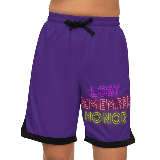 Basketball Rib Shorts: Lost Remember Honor Purple