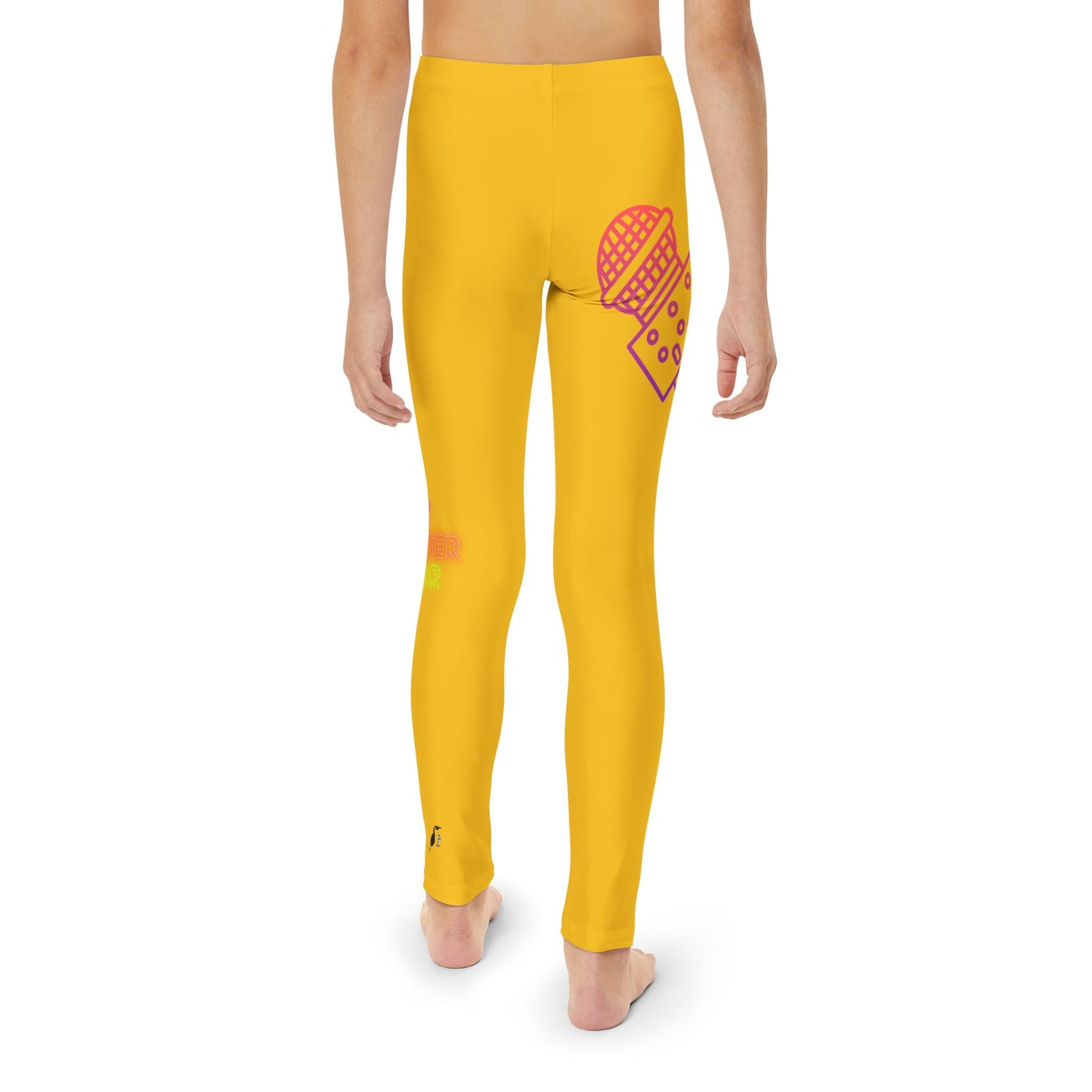 Youth Full-Length Leggings: Music Yellow