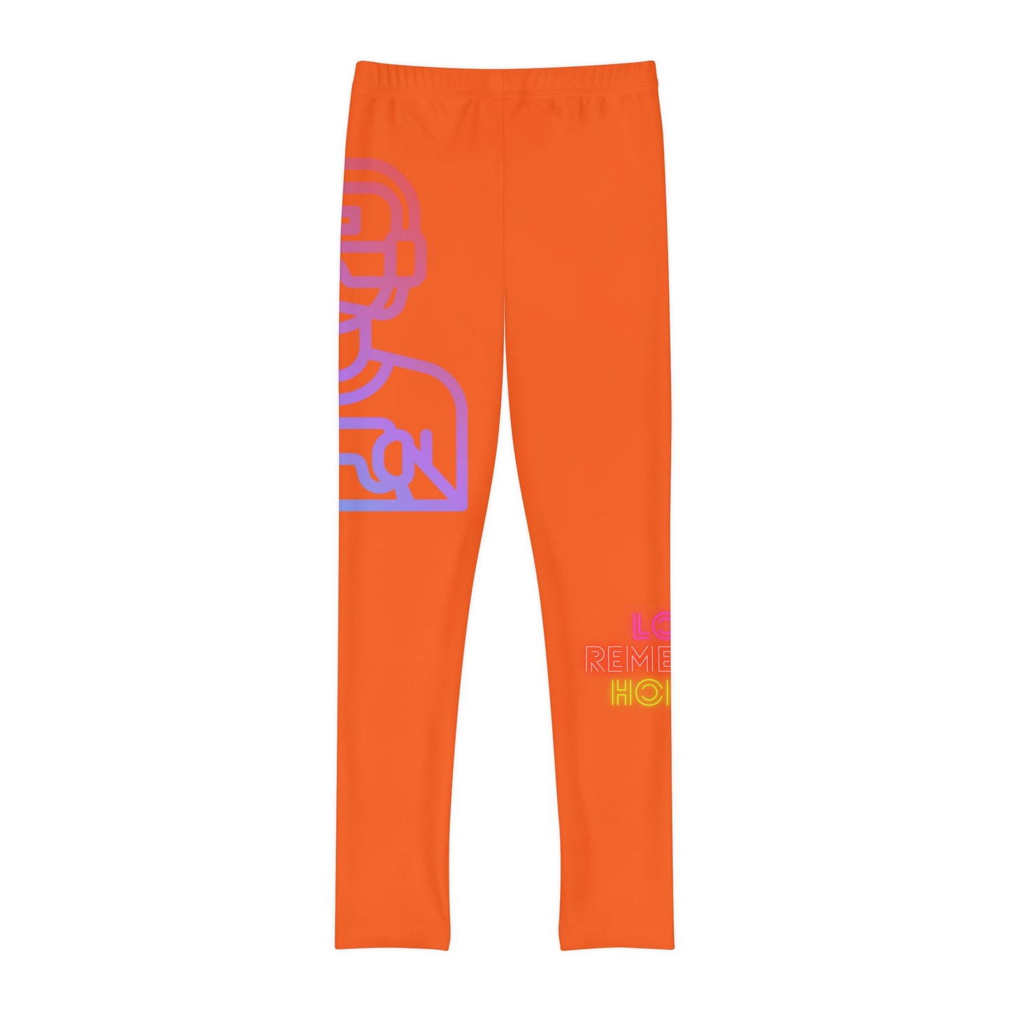 Youth Full-Length Leggings: Gaming Orange