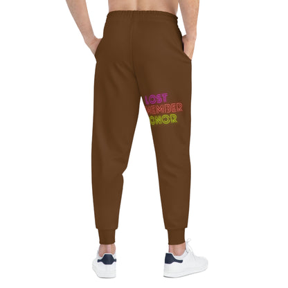 Athletic Joggers: Crazy Penguin World Logo Brown