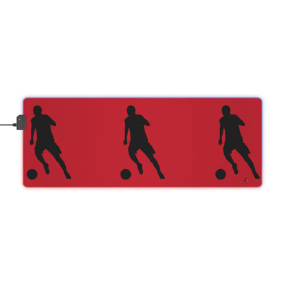 LED Gaming Mouse Pad: Soccer Dark Red