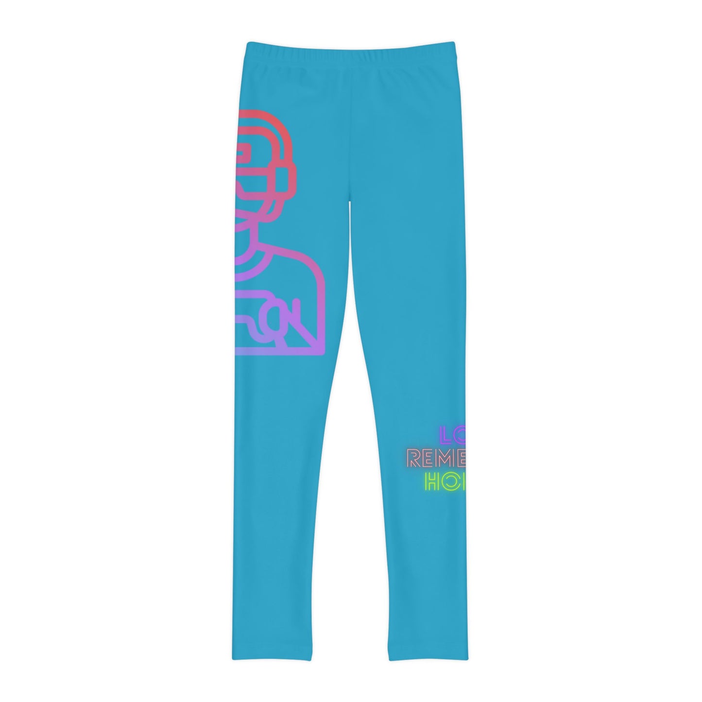 Youth Full-Length Leggings: Gaming Turquoise