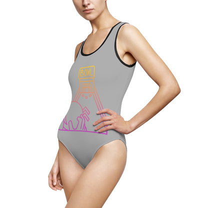 Women's Classic One-Piece Swimsuit: Bowling Lite Grey