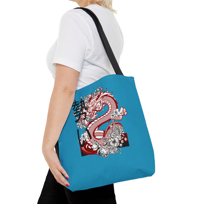 Tote Bag: Dragons Turquoise