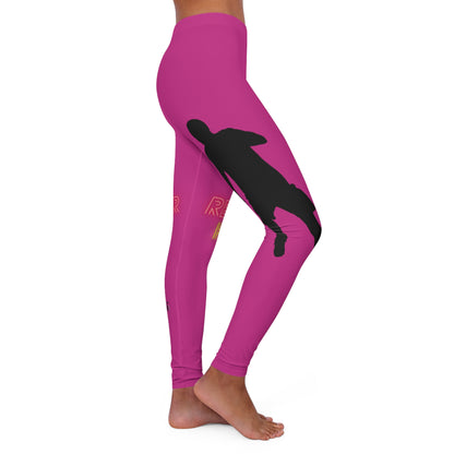 Women's Spandex Leggings: Soccer Pink