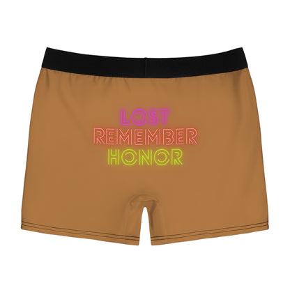 Men's Boxer Briefs: Lost Remember Honor Lite Brown