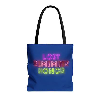 Tote Bag: Lost Remember Honor Dark Blue