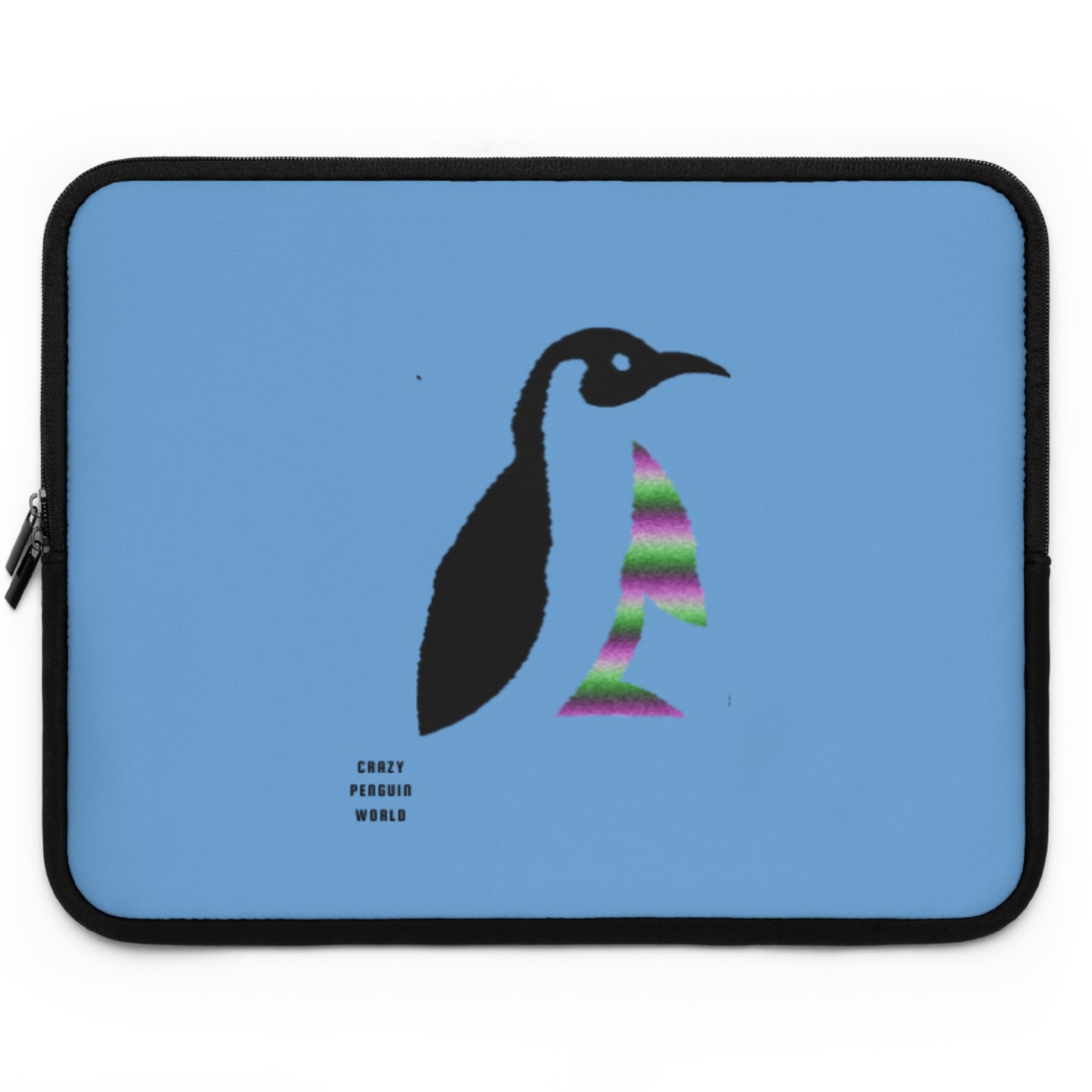 Laptop Sleeve: Crazy Penguin World Logo Lite Blue