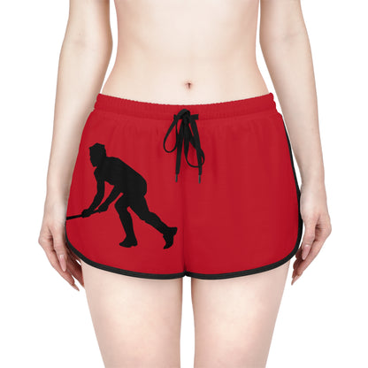 Women's Relaxed Shorts: Hockey Dark Red