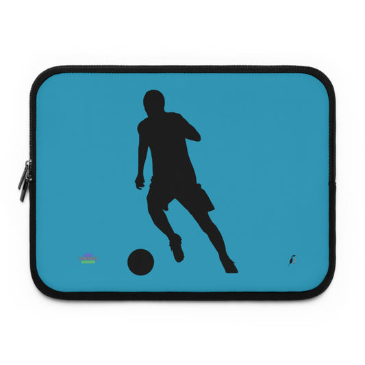 Laptop Sleeve: Soccer Turquoise