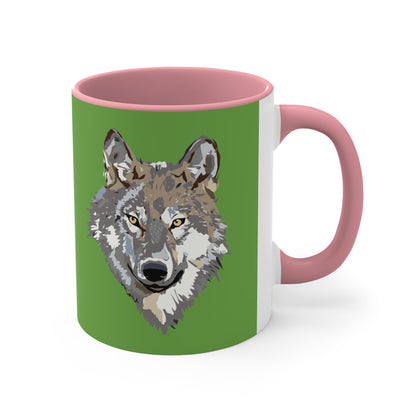 Accent Coffee Mug, 11oz: Wolves Green