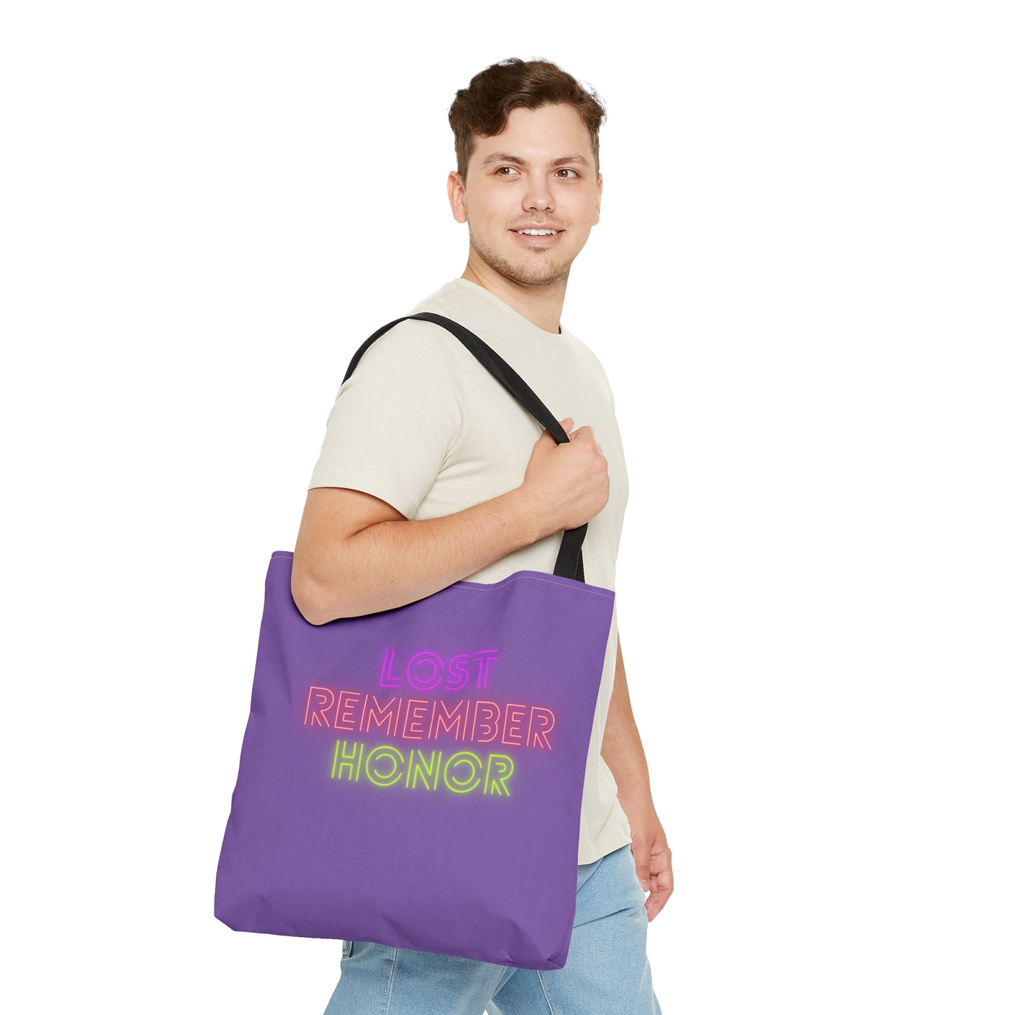 Tote Bag: Lost Remember Honor Lite Purple