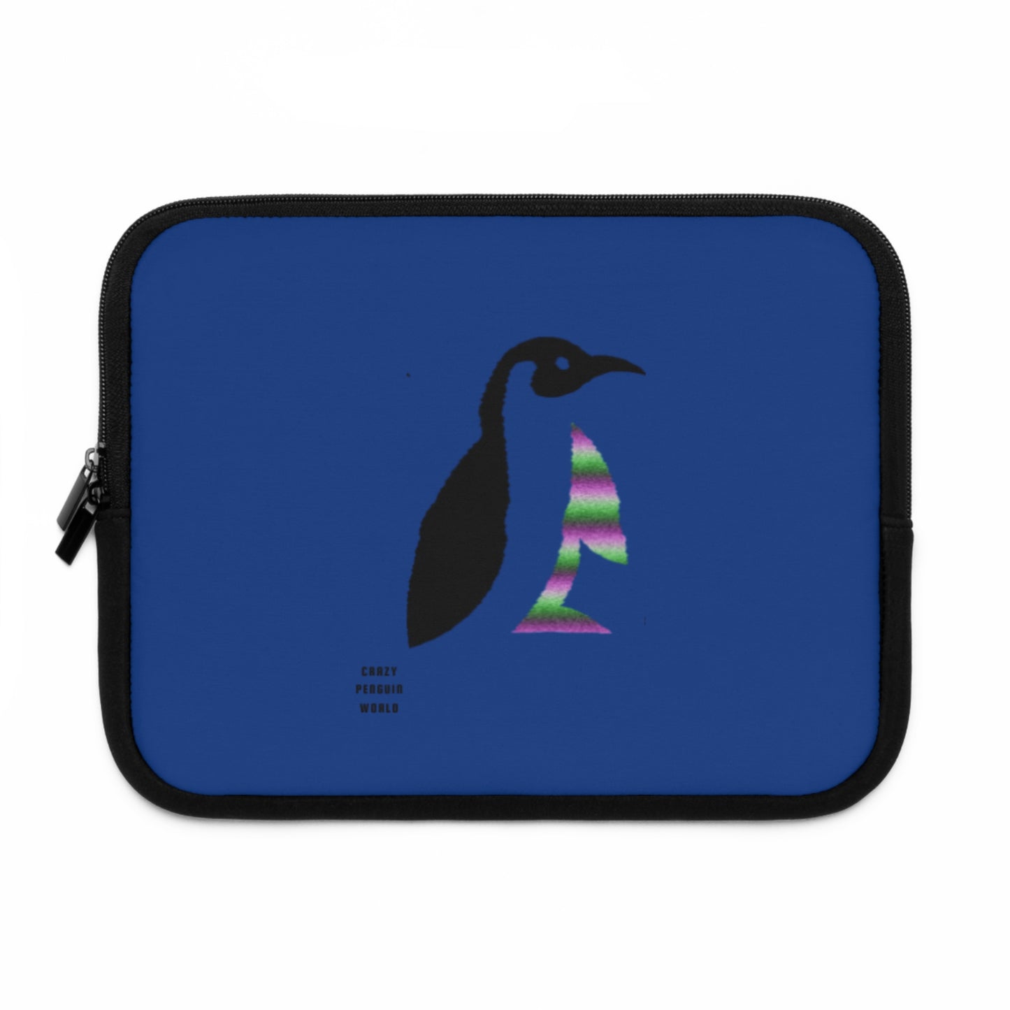 Laptop Sleeve: Crazy Penguin World Logo Dark Blue