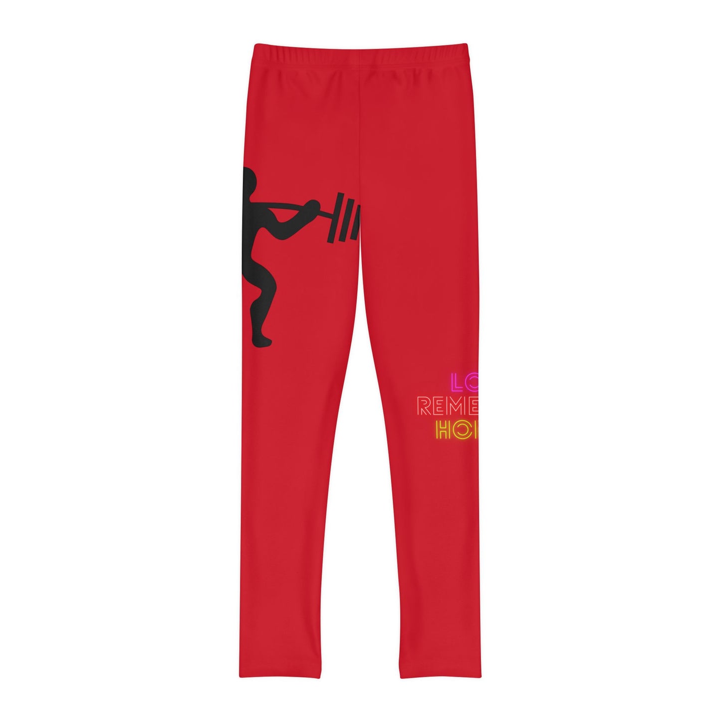 Youth Full-Length Leggings: Weightlifting Dark Red