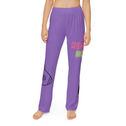 Kids Pajama Pants: Football Lite Purple