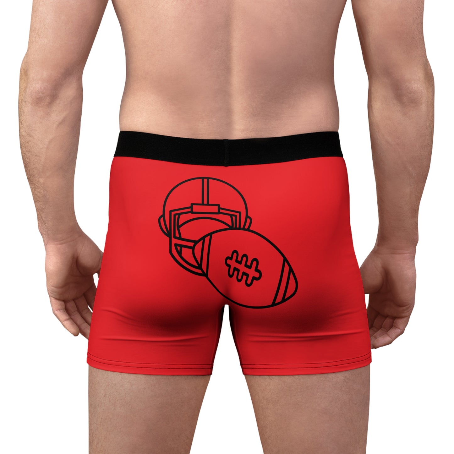 Men's Boxer Briefs Football Red