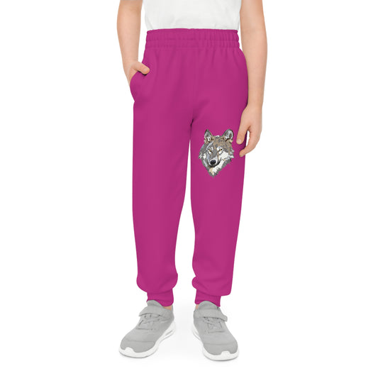 Youth Joggers: Wolves Pink