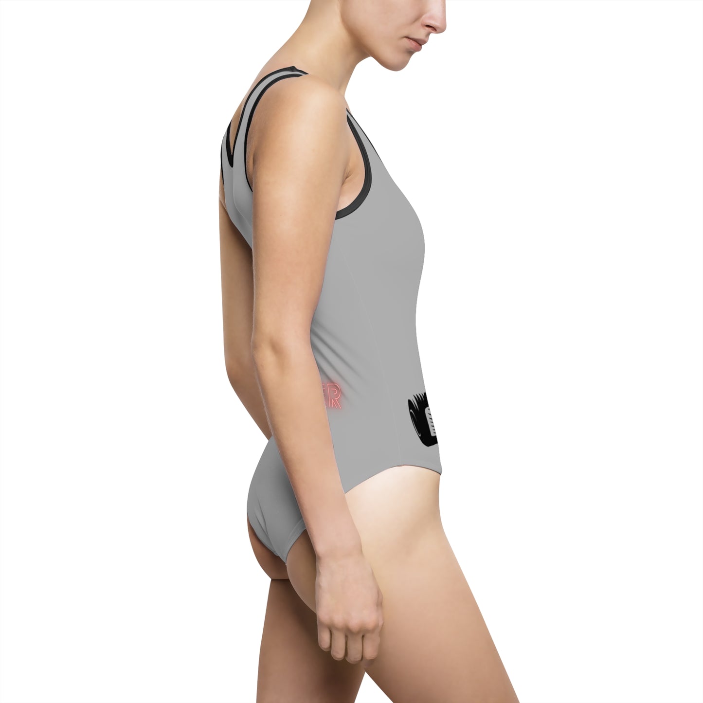 Women's Classic One-Piece Swimsuit: Racing Lite Grey